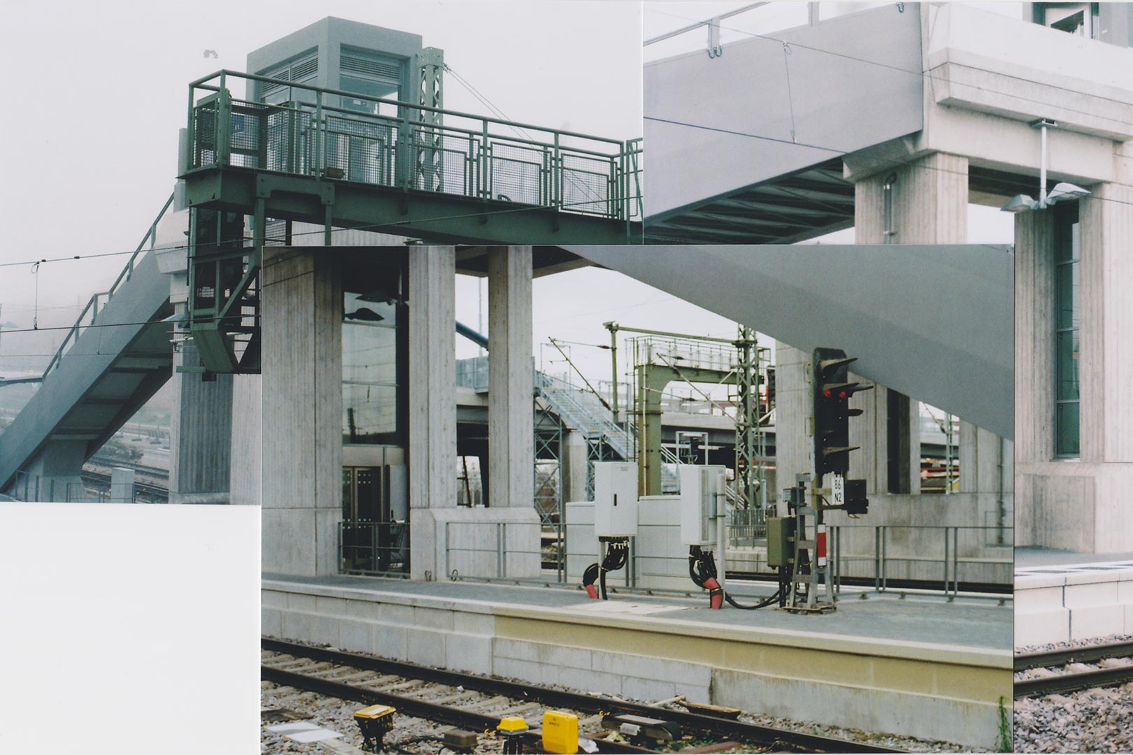 Gallery Refugium analog photography collage of a railway platform